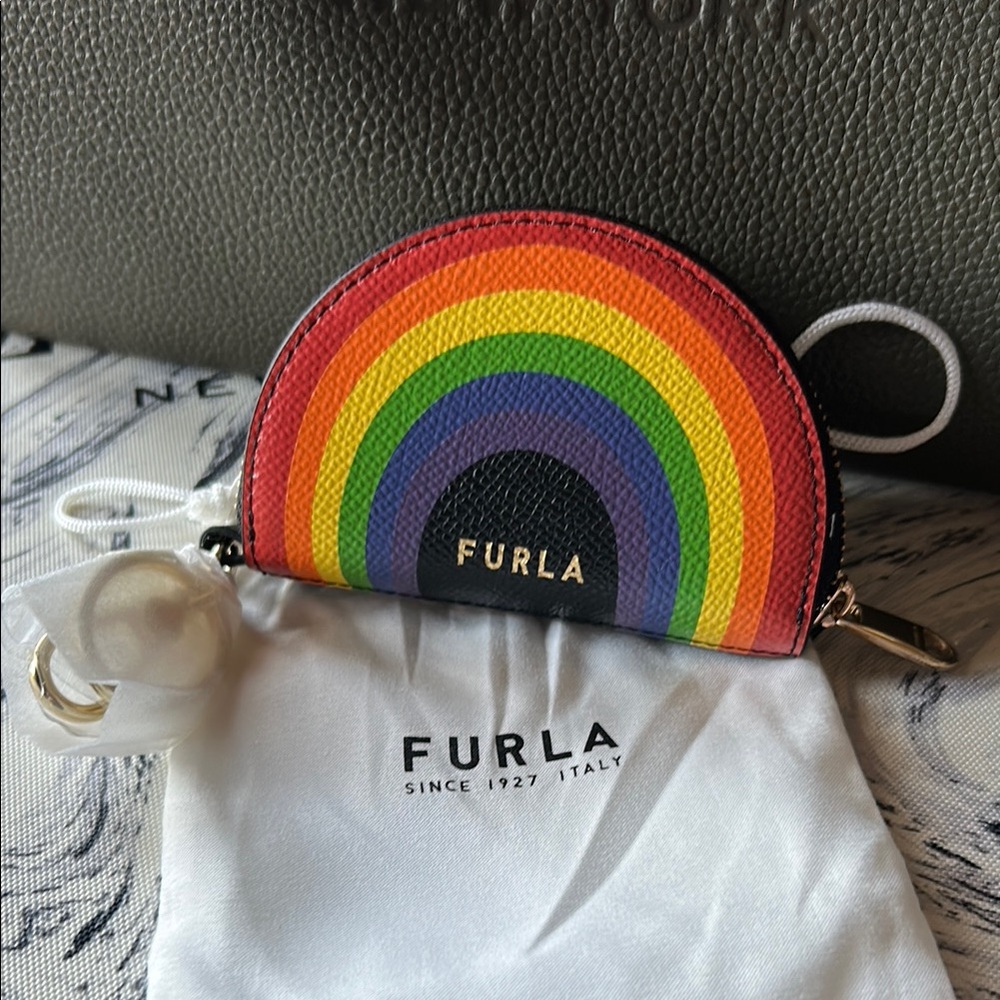 Furla Classic Case Charm-Vitello Andromeda Colorblock Avocado+Muschio